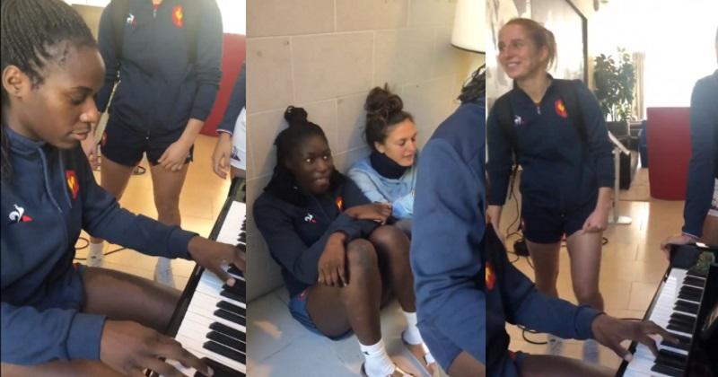 VIDÉO. Les Bleues reprennent ''Ramenez la Coupe à la maison'' en choeur... avec Maestro Okemba au piano !