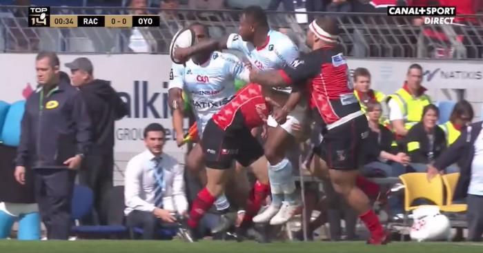 VIDEO. Top 14 - Racing 92. Aligné au centre, Virimi Vakatawa a amusé la défense d'Oyonnax avec ses offloads