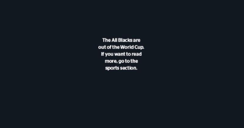 WTF - L'improbable Une du Sunday Herald suite à l'élimination des All Blacks !