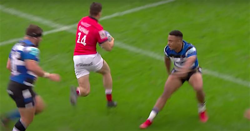 VIDEO - En Angleterre, le supersonique Adam Radwan refait le coup en déposant toute la défense de Bath !