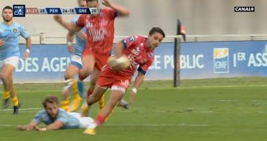 Ange Capuozzo danse dans la défense de l'USAP pour le superbe essai de 100m du FCG [VIDEO]