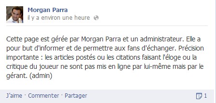 Morgan Parra maîtrise mal sa communication facebook et crée le buzz