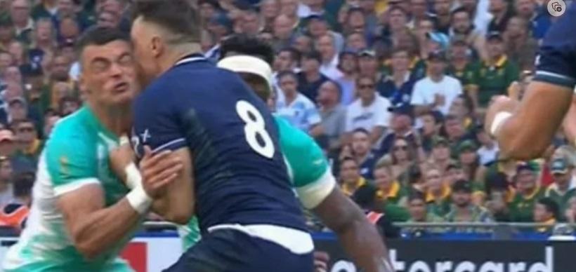 Le plaquage de Jesse Kriel face à l'Ecosse. Crédit image : Screenshot Youtube Daily Trending