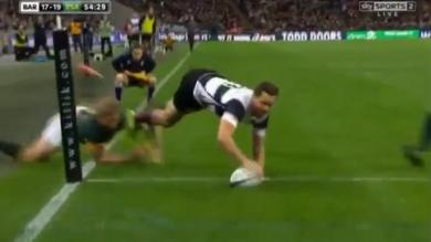 VIDÉO. Morahan à la conclusion d'une action folle des Barbarians face aux Springboks