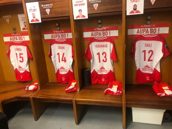 Le vestiaire avant la rencontre contre Bayonne