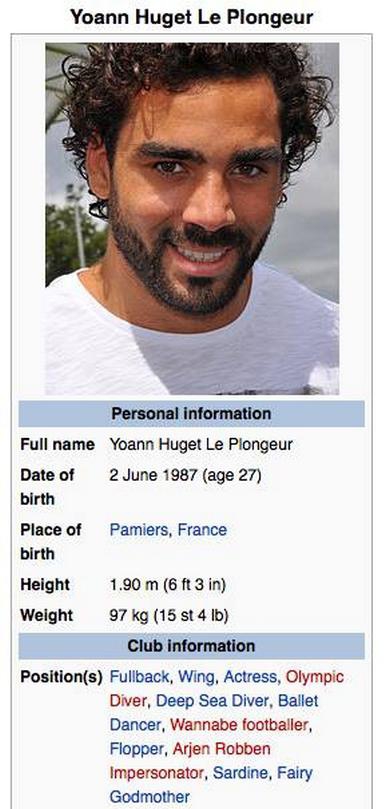Yoann Huget se fait allumer par les Anglais via sa page Wikipédia après sa simulation  