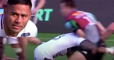 VIDEO. Manu Tuilagi désosse le géant André Esterhuizen dans une collision à 225kg au milieu de terrain