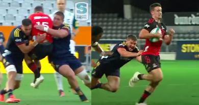 VIDEO. SUPER RUGBY. Découpé dans les règles, Will Jordan se venge humiliant la défense des Highlanders