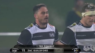 VIDEO. Zac Guildford à la conclusion d'un sublime essai de 100 mètres avec Hawke's Bay